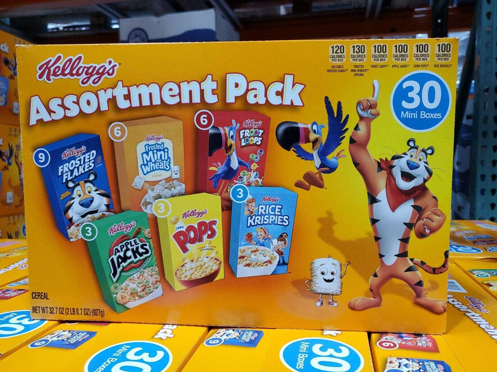 Kellogg'S Assortment Pack Cereal Healthy Snacks, Individual Mini Boxes 30 Ct