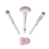 Glotech 12-Piece Makeup Brush Glow Set for Eyes and Face, Marble