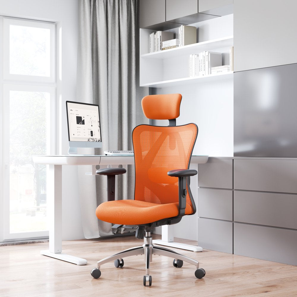 SIHOO Ergonomic High Back Office Chair, Adjustable Computer Desk Chair with Lumbar Support, 300Lb, Orange