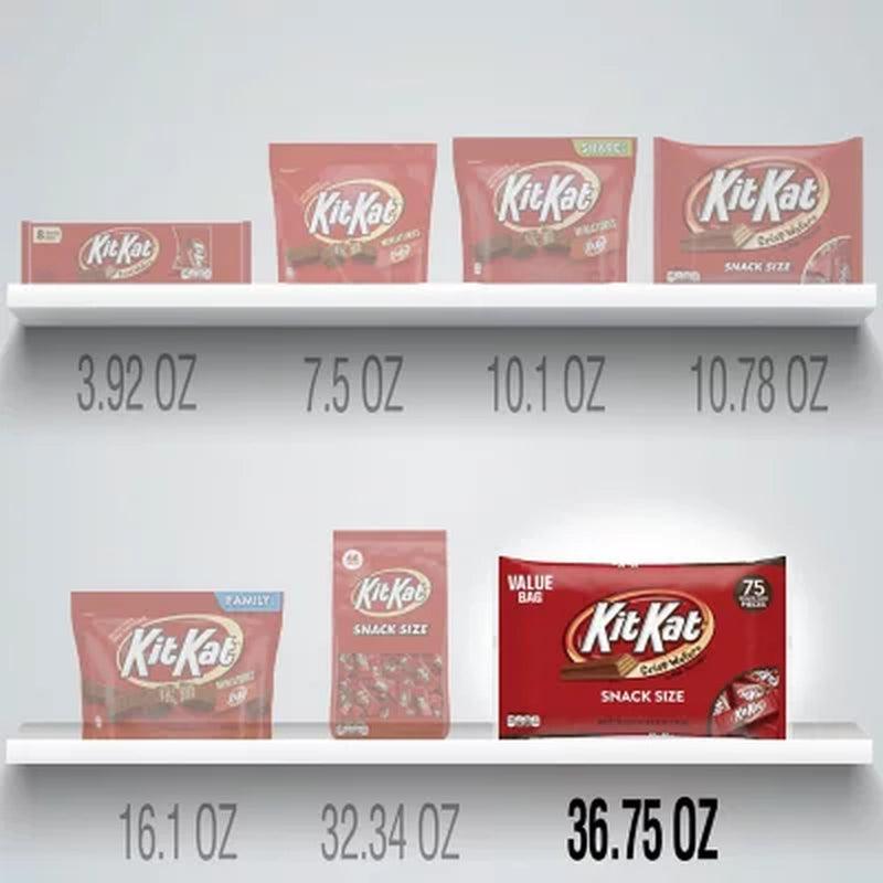 KIT KAT Milk Chocolate Wafer Snack Size, Candy (75 Pcs)