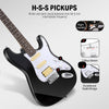 Donner DST-100B 39" Electric Guitar Beginner Kit Solid Body Full Size HSS for Starter, with Amplifier, Bag, Digital Tuner, Capo, Strap, String, Cable, Picks, Black