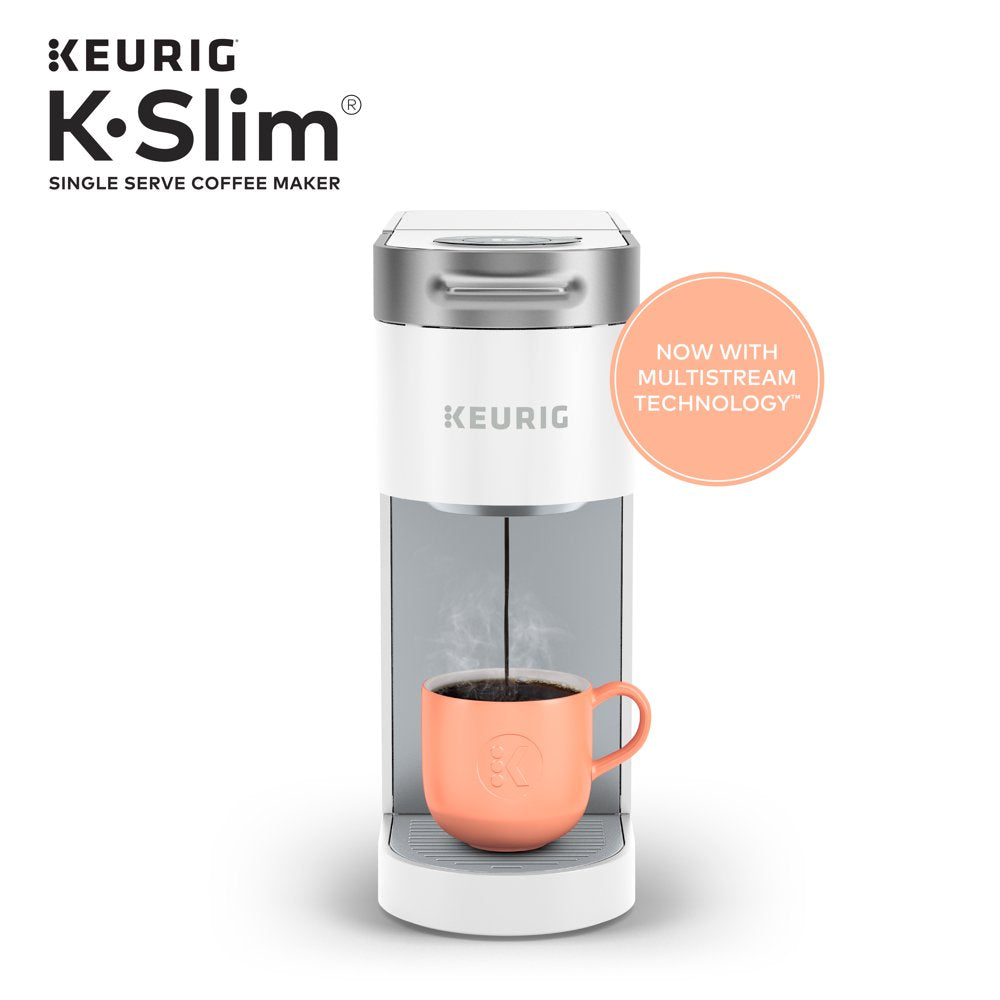 Keurig K-Slim Single Serve K-Cup Pod Coffee Maker, Multistream Technology, White