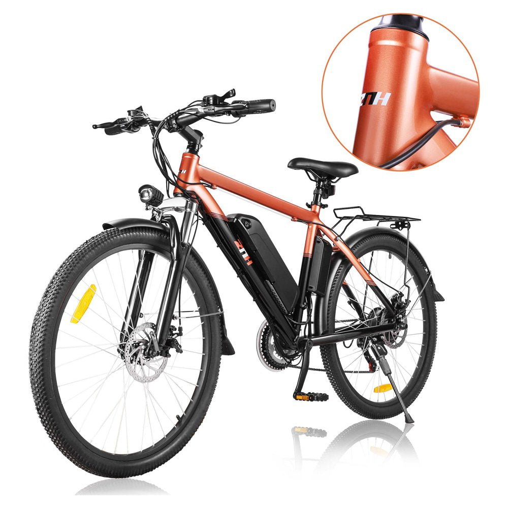 ZNH Pro Z2 Electric Bike 26" Adults Ebike 350W Motor 36V 10Ah Battery 21-Speed Mountain E Bike Rose Gold Seamless Formed Frame