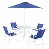 Mainstays Albany Lane 6 Piece Outdoor Patio Dining Set, Blue