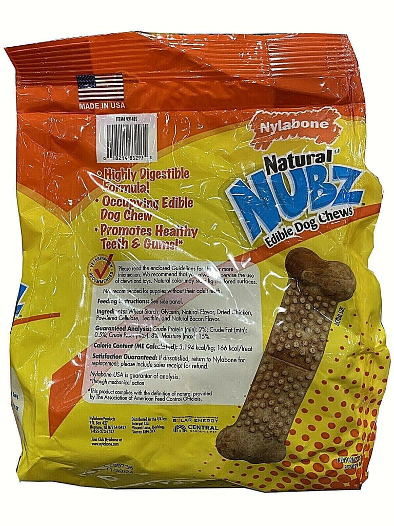 🐶 Nylabone Natural Nubz U921485C Edible Dog Chews, 2.6Lbs - 22 Count 🐶