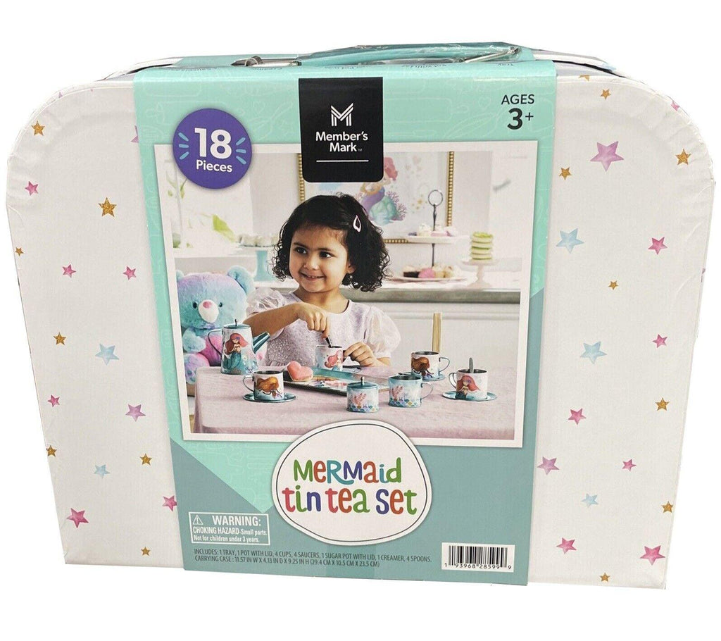 Member Mark Mermaid Tin Tea Set 18 Pieces Ages 3+