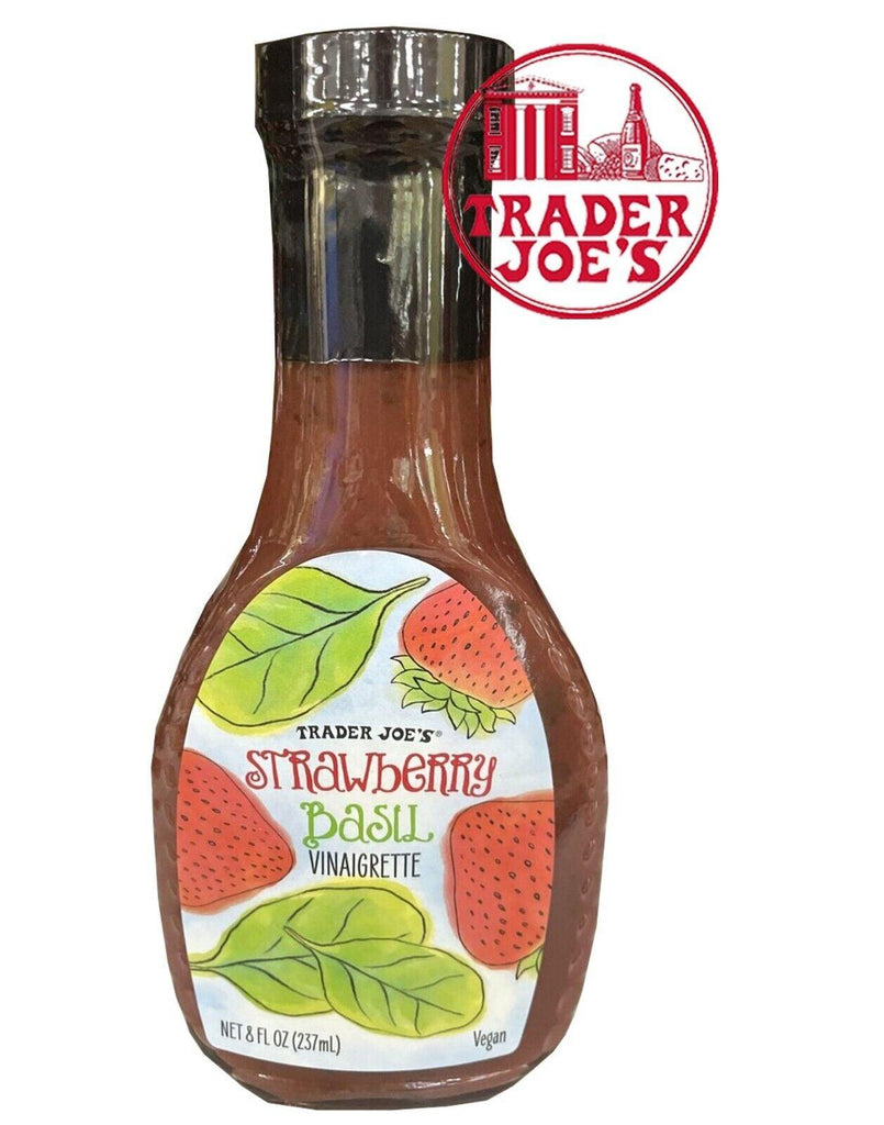 Trader Joe'S Strawberry Basil Vinaigrette Salad Dressing Summer Natural Bottle