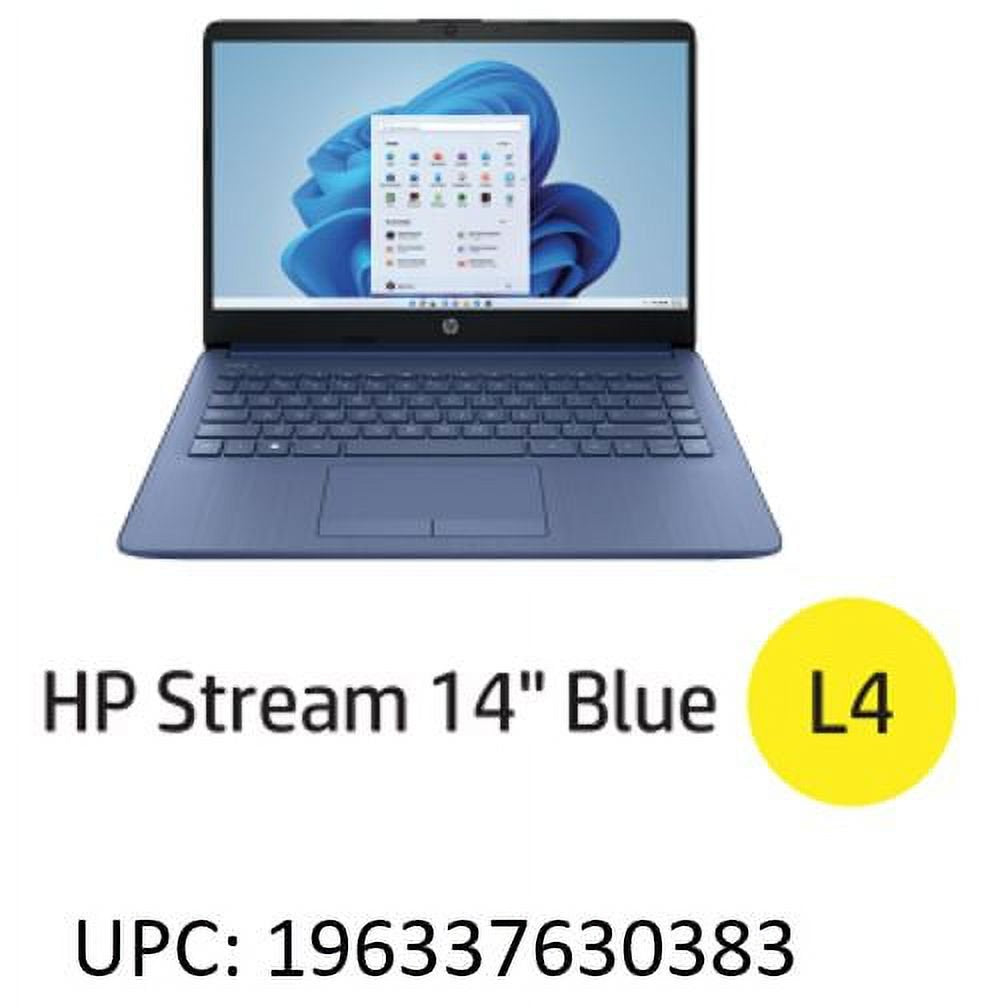 HP Stream 14" Laptop, Intel Celeron N4120, 4GB RAM, 64GB Emmc, Blue, Windows 11 (S Mode) with Office 365 1-Yr, 14-Cf2111Wm