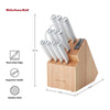 Kitchenaid Classic Japanese Steel 12-Piece Knife Block Set with Built-In Knife Sharpener, White