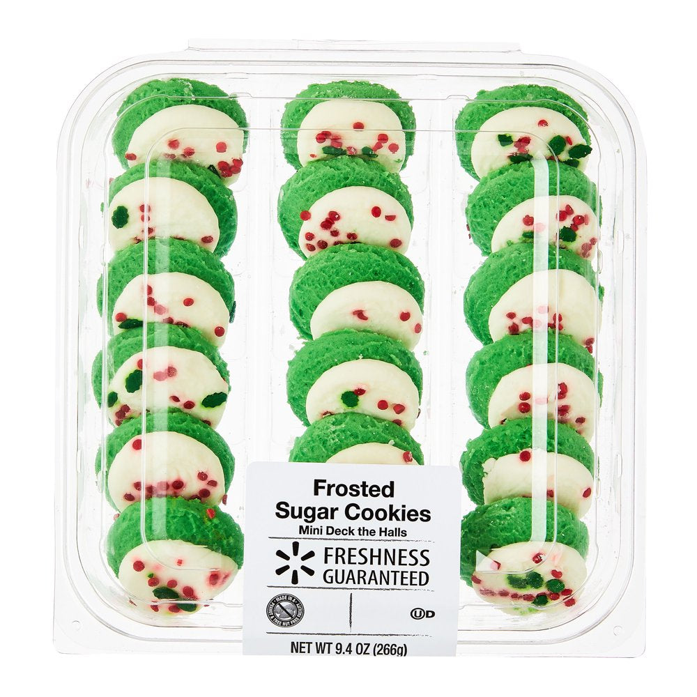 Freshness Guaranteed Mini Deck the Halls Frosted Sugar Cookies, 9.4 Oz, 18 Count