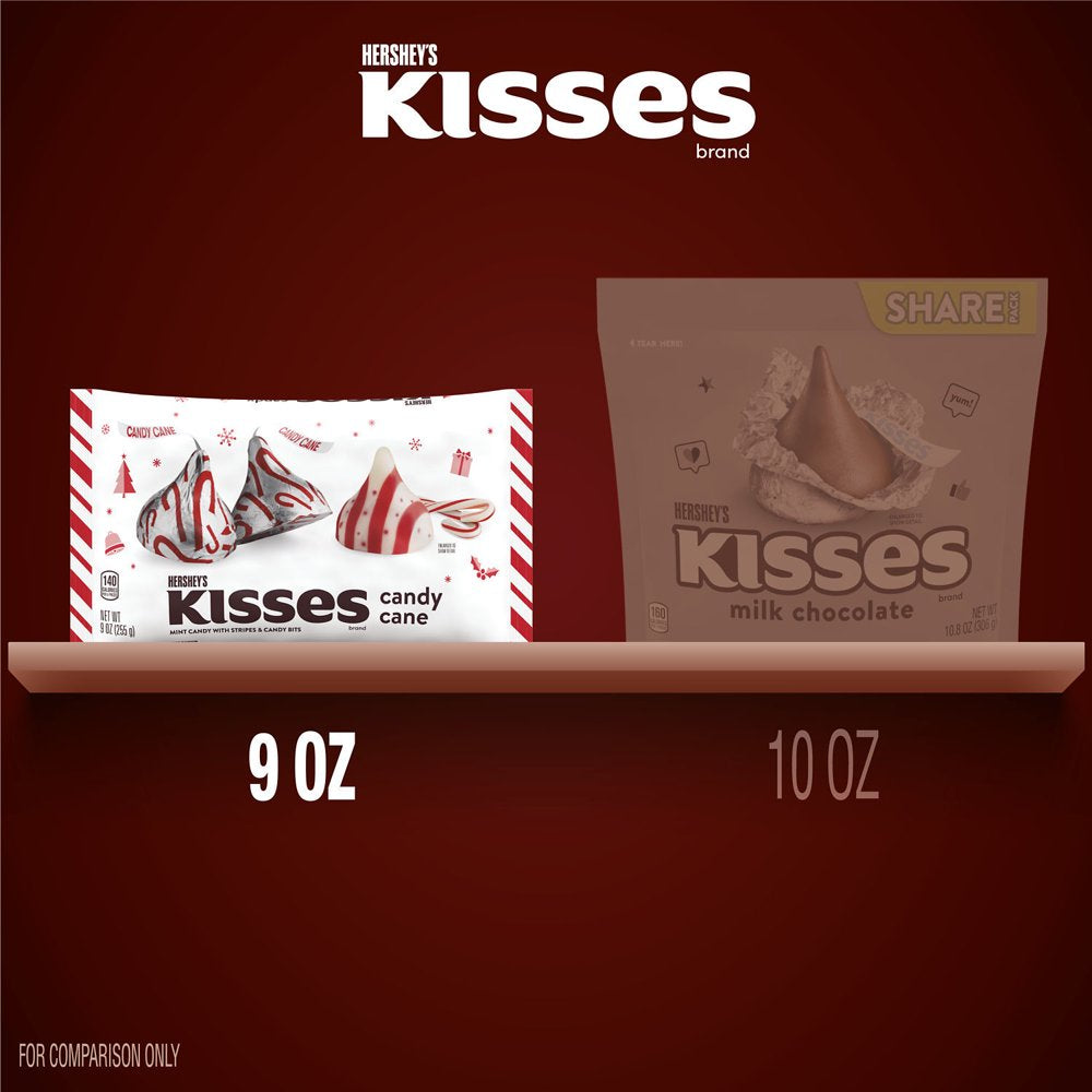 Hershey'S Kisses Candy Cane Flavored Christmas Candy, Bag 9 Oz