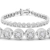 Superjeweler 1 Carat Miracle Set Diamond Brass Bracelet, 7 Inches for Women, Silver