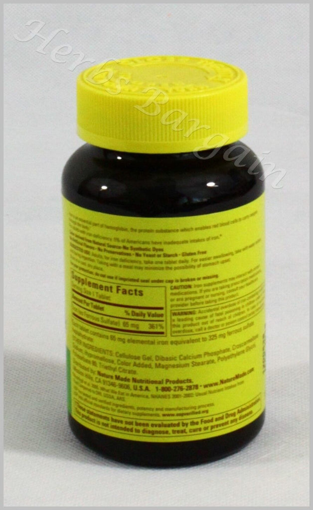 Nature Made Iron 65 Mg 365 Tablets New Sealed Free Shipping