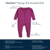 Gerber Unisex Baby Toddler Buttery Soft Footed Pajama 2-Way Zipper with Viscose Made from Eucalyptus, Sizes 0/3M - 4T