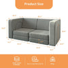 Kids Sofa Couch 10PCS, Linor Modular Toddler Couch for Playroom, Dutch Velvet Multifunctional Play Couch Sofa for Kids, Gray