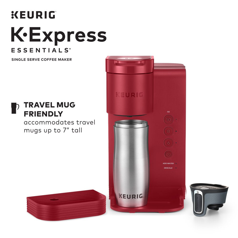 Keurig K-Express Essentials Single-Serve K-Cup Pod Coffee Maker, Red