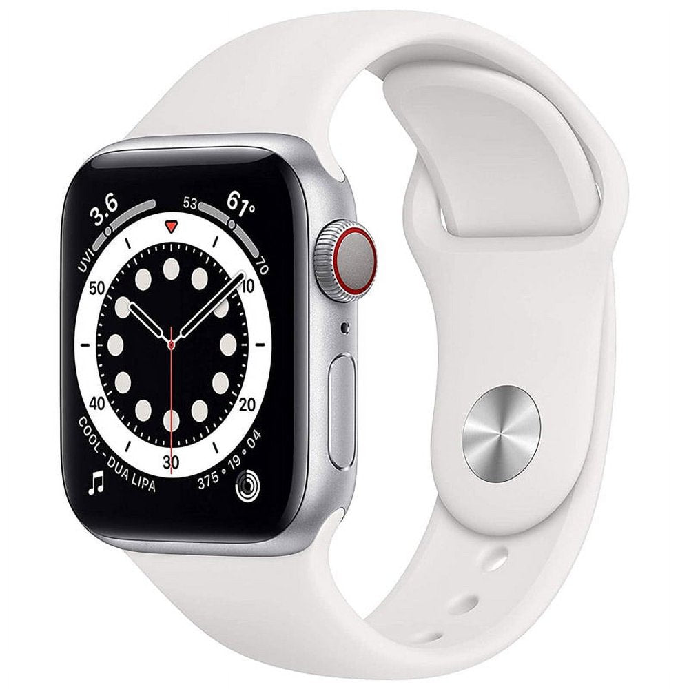 Restored Apple Watch Series 6, GPS + Cellular, 40MM, Silver - Aluminum Case - White Sport Band ( Refurbished)