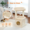 PAWZ Road Cat Tree 27" for Medium Cats Plush Condo and Scratching Posts, Beige