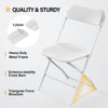 VINGLI 10 Pack White Plastic Folding Chair, Indoor Outdoor Stackable Seat