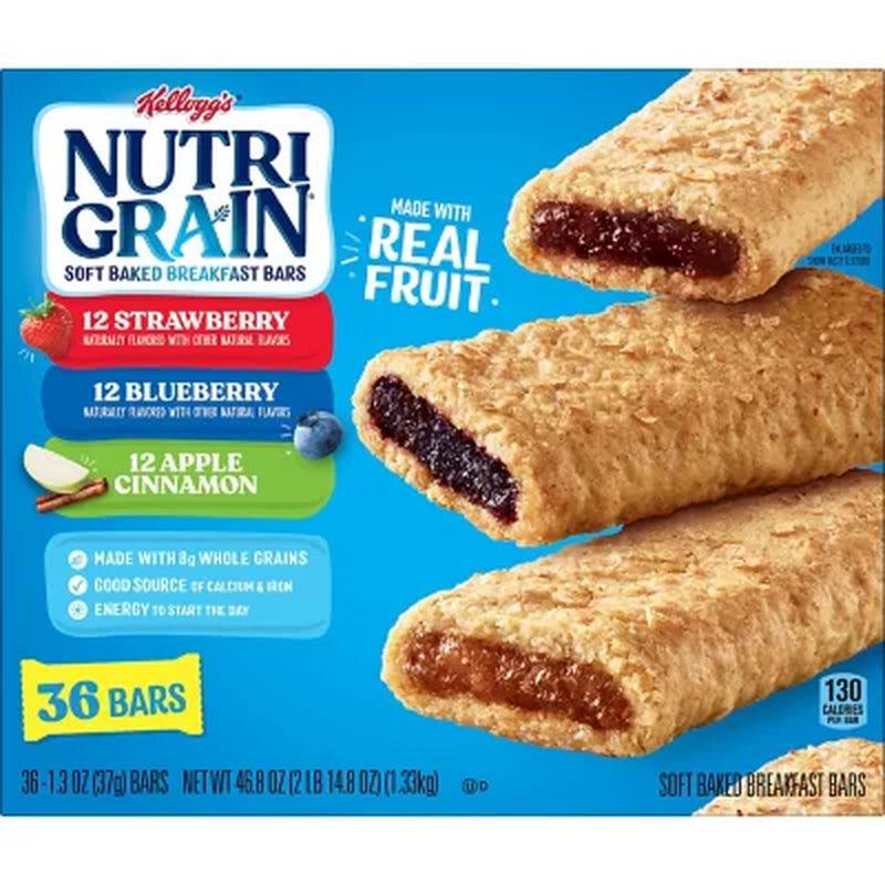 Nutri-Grain Bars Variety Pack (1.3 Oz., 36 Pk.)