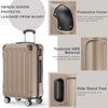 Sunbee 3 Piece Luggage Sets Hardshell Lightweight Suitcase with TSA Lock Spinner Wheels, Champagne