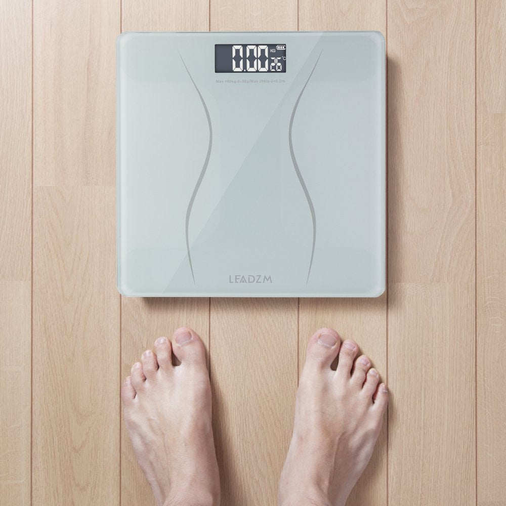 Ktaxon Bathroom Weight Scale, Highly Accurate Digital Bathroom Body Scale, Measures Weight up to 180Kg/396 Lbs., White