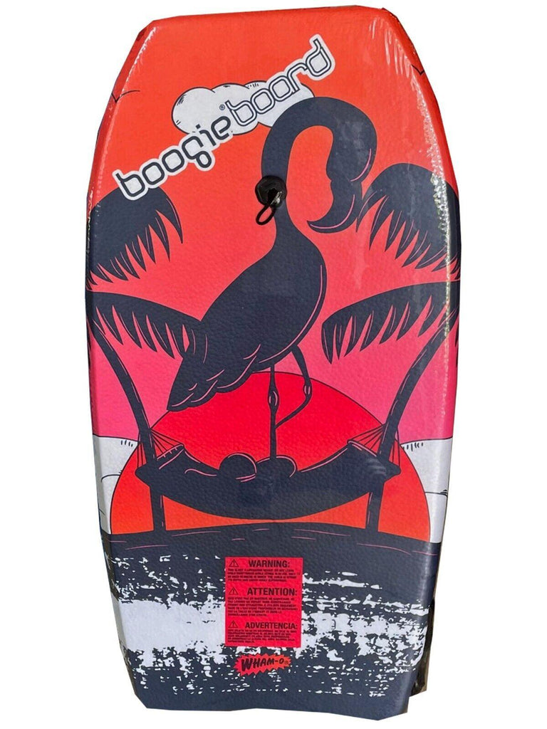 Boogie Body Board Flamingo Size 37 in Pro Shape with Wrist Basic Leash Bodyboard