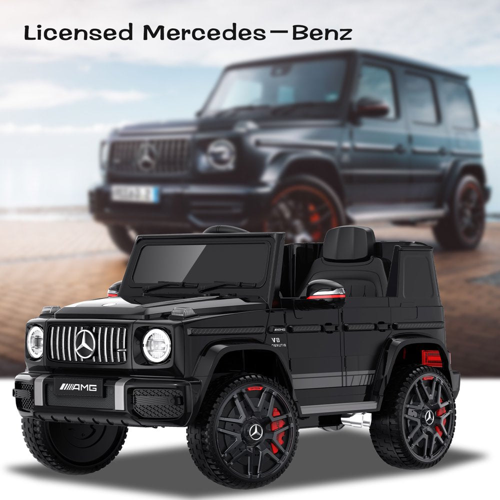 TOKTOO 24V 4WD Licensed Mercedes-Benz G63, Battery Powered Ride on Car W/ Remote, LED Light, Music Player-Black