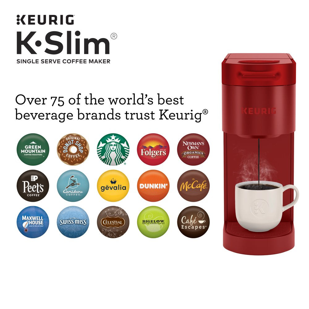 Keurig K- Slim Single Serve K-Cup Pod Coffee Maker, Multistream Technology, Scarlet Red