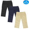 Boys Slim Straight Flat Front School Uniform Pants(Little Boys,Big Boys)(3-Pack)