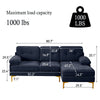 INGALIK Convertible Sectional Sofa Couch, Convertible L Shaped Couch with Reversible Chaise, Sectional Couch for Small Space Apartment, 3 Seater, Dark Blue