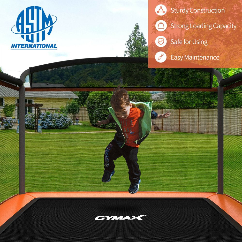 Gymax 6FT Recreational Kids Trampoline W/Swing Safety Enclosure Indoor/Outdoor Orange