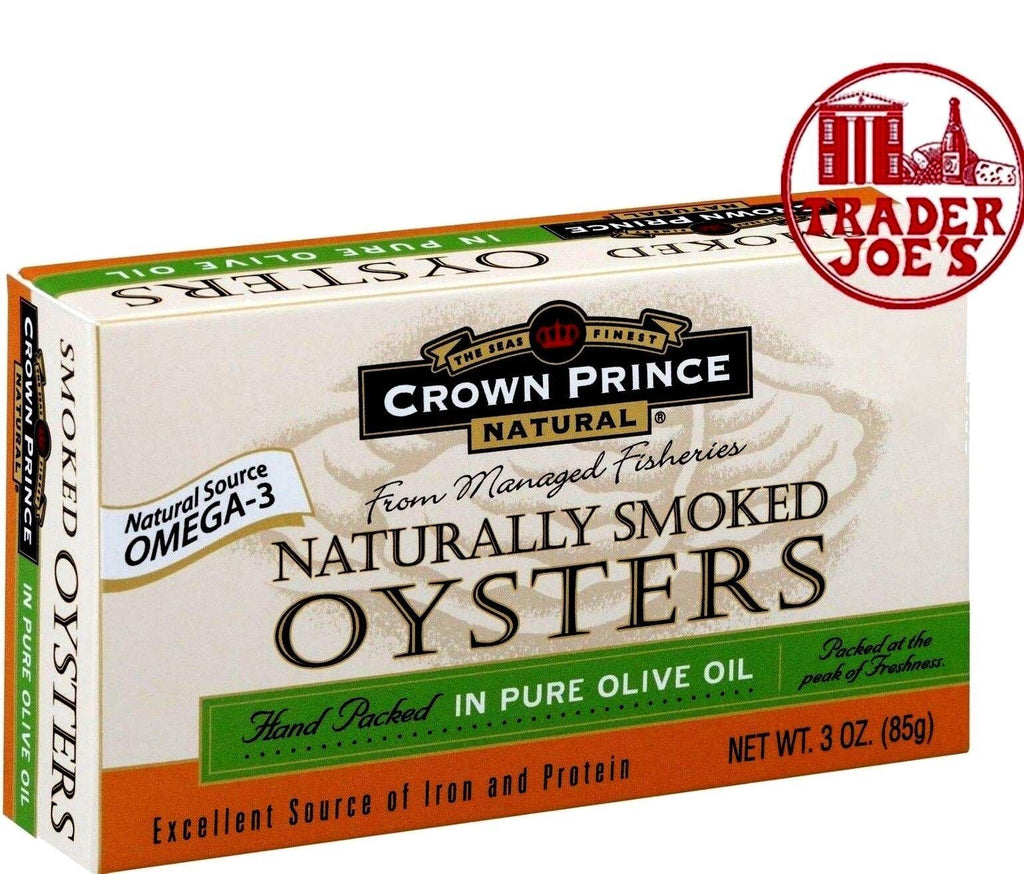 Trader Joe'S Crown Prince Natural Smoked Oysters in Pure Olive Oil 3.0Oz