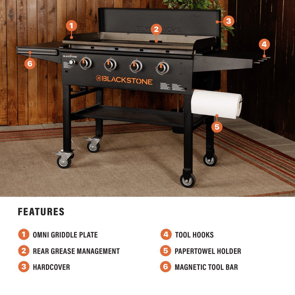 Blackstone 4-Burner 36" Griddle Cooking Station with Hard Cover