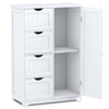 Costway Wooden 4 Drawer Bathroom Cabinet Storage Cupboard 2 Shelves Free Standing White