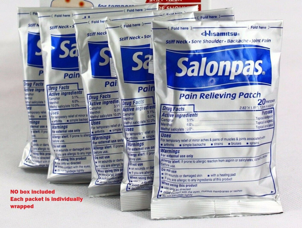 Salonpas Pain Relieving Patches New Sealed Free Shipping 20/40/60/80/10