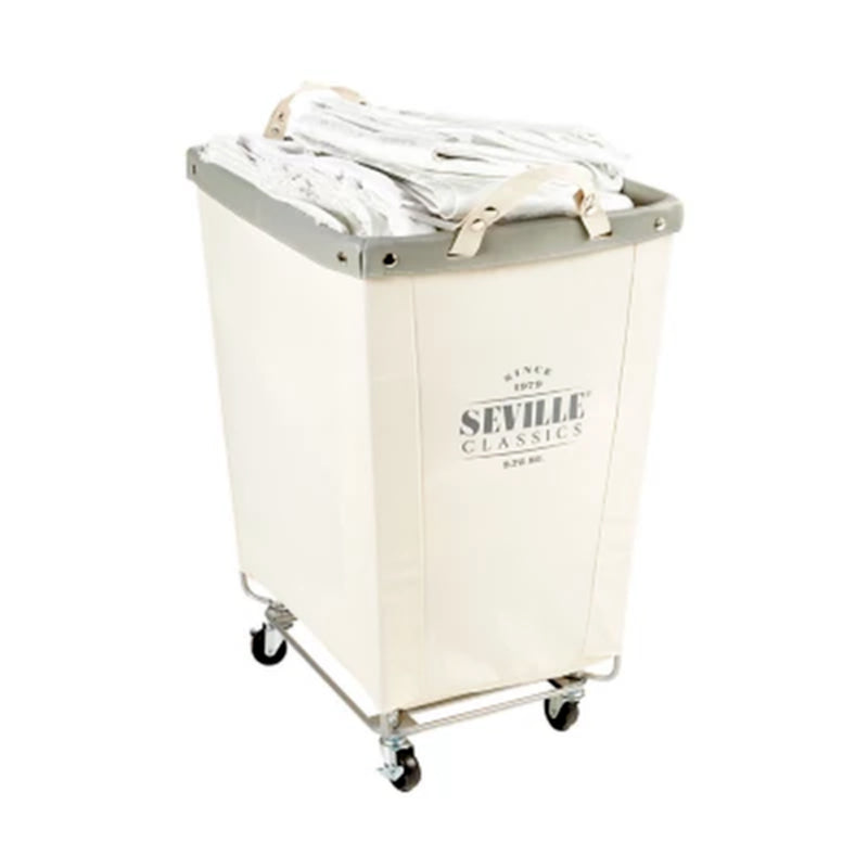 Seville Classics Commercial Heavy-Duty Canvas - Laundry Hamper with Wheels-Usa!