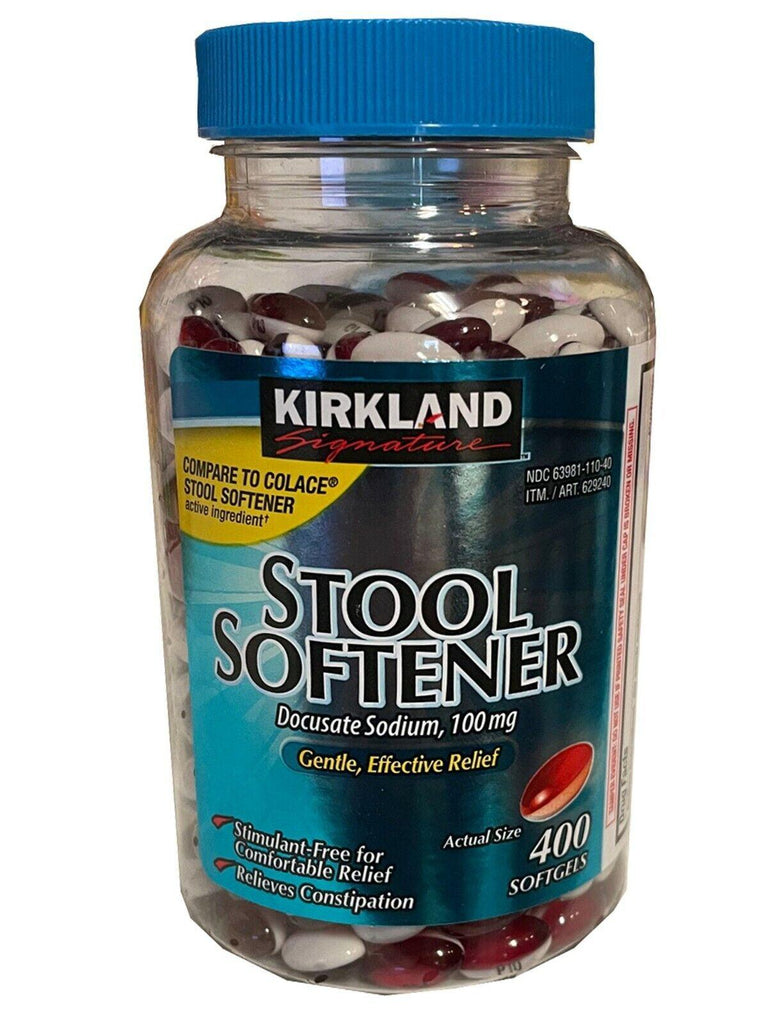 Kirkland Signature 100Mg Stool Softener Docusate Sodium - 400 Softgels