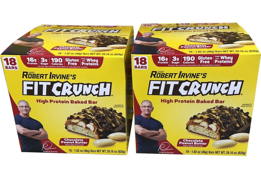 2 Packs FITCRUNCH Snack Size Protein Bars Just 3G of Sugar & Soft Cake Core