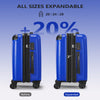 3-Piece Expandable Luggage Sets, ABS Spinner Suitcase Set with TSA Lock , Bright Blue