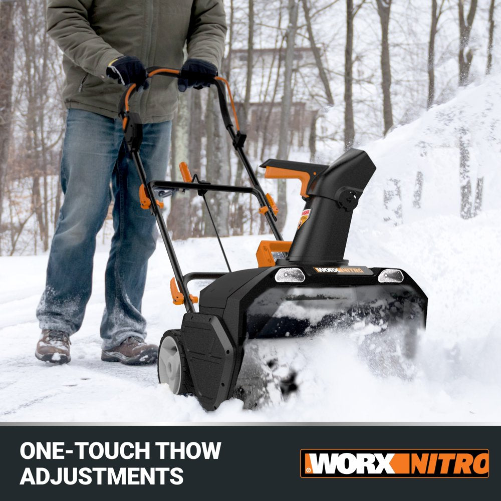 Worx WO7131.1 40V Power Share 20" Cordless Snow Blower with Brushless Motor (4 Batteries & Charger Included)