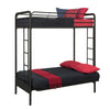 DHP Sammie Twin over Futon Metal Bunk Bed, Black