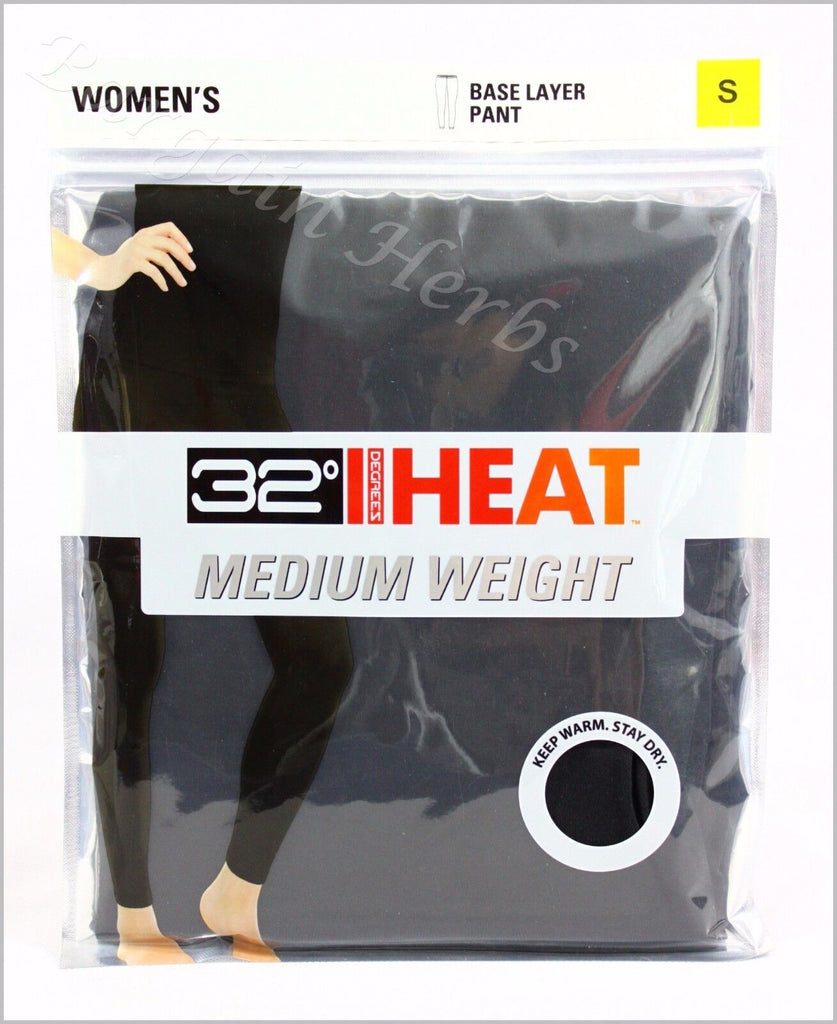 Women'S 32 Degree HEAT Medium Weight Base Layer Pant New Free Shipping Black