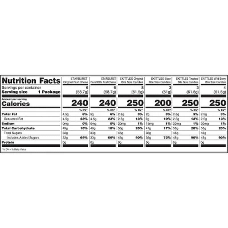 Starburst and Skittles Chewy Candy Variety Box (62.79 Oz., 30 Ct.)
