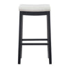 Linon Claridge 32" Backless Indoor Bar Stool, Black with White Faux Leather, Includes 1 Stool