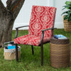 Mainstays 43" X 20" Red Medallion Rectangle Patio Chair Cushion, 1 Piece