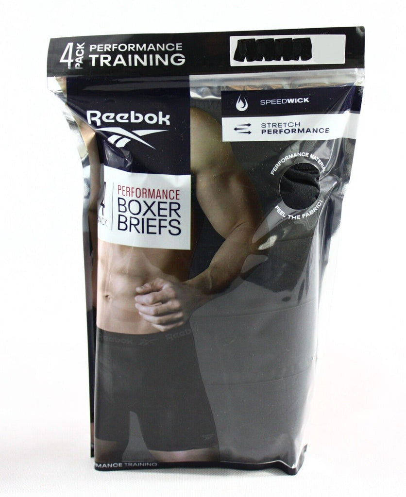 New! 4 Pack Reebok Men'S Stretch Performance Boxer Briefs Free Shipping S-2XL