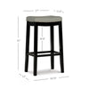 Linon Claridge 32" Backless Indoor Bar Stool, Black with Gray Faux Leather, Includes 1 Stool