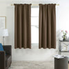 Deconovo Blacout Curtains Rod Pocket Thermal Insulated Curtains Light Blocking Curtians for Small Windows 42W X 45L Inch Brown Set of 2