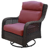 Better Homes & Gardens Ravenbrooke 4-Piece Outdoor Wicker Swivel Chair Conversation Set, Red